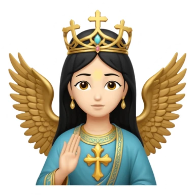 Orthodox Statue of Seraphim black hair sticker