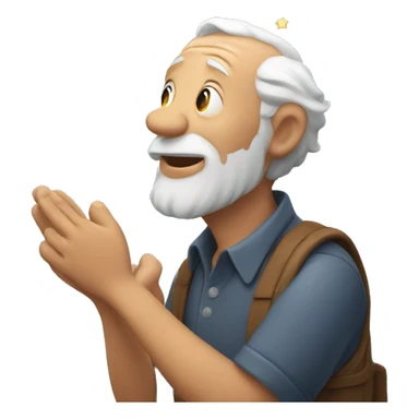 winning old man wishing upon a star sticker