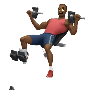 "A man using a leg press machine in a modern gym, pushing weights with his legs, wearing athletic clothes." sticker