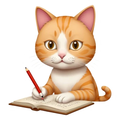 cat writing an essay sticker
