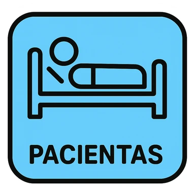 Discord role icon for 'pacientas' patient of a psychiatric clinic, #6fe8f3 color, subtle hospital bed or patient silhouette, minimal style sticker