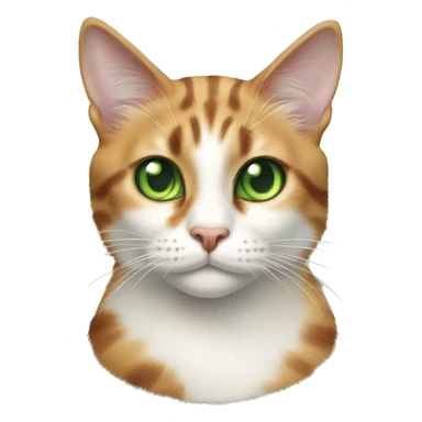 Realistic cat calico atigrated with green eyes sticker