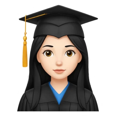 white woman graduate with long black hair sticker