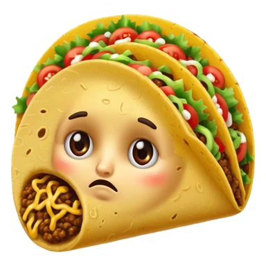 Sad taco sticker