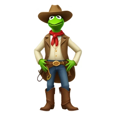 Kermit the frog vs a cowboy sticker