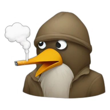 homeless twitter bird smoking sticker
