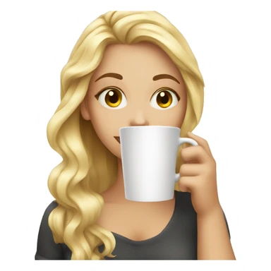 blonde girl drinking coffe iphone style sticker