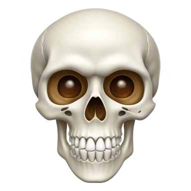 white skull, clean and smooth, detailed features like eye sockets, nasal cavity, and teeth sticker