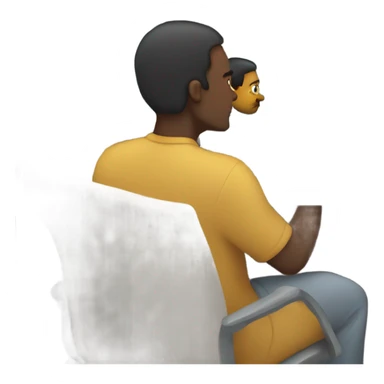 men with compute always working sticker