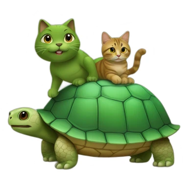 Un chat sur une tortue sticker