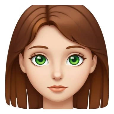 棕色头发，绿眼睛的少女 sticker