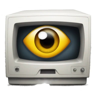 a tv with an eye sticker