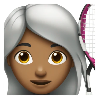 A girl with black hair who is tennis player sticker