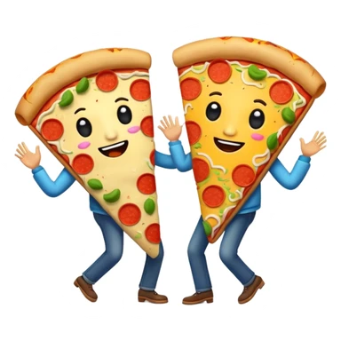 Pizza and taco dancing together sticker