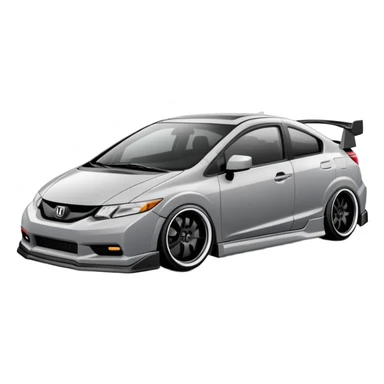 Slammed grey honda civic sticker