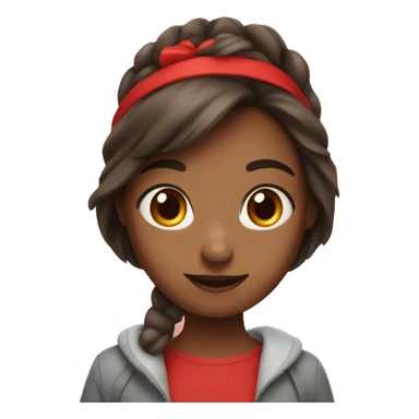 Girl hold a red harte sticker