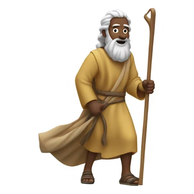 Moses skiing down a mountain  sticker