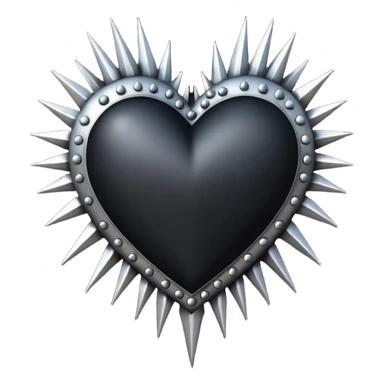 gothic black heart with silver spikes sticker