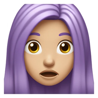 Ohhhh noooo white girl with long dark purple hair hands on face sticker