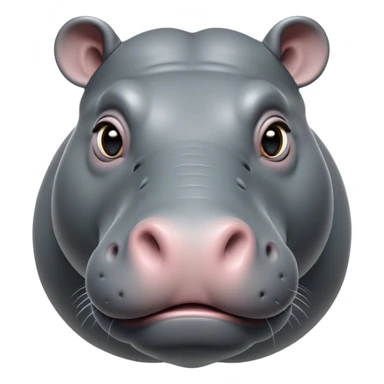 Cinematic Noble Hippo Portrait Emoji, Poised and regal, with a massive, robust build and a smooth, well-groomed slate-gray hide, deep-set soulful eyes, Simplified yet sharp and sophisticated features, highly detailed, glowing with a soft, dignified glow, high shine, intelligent and calm, stylized with an air of riverine majesty, focused and attentive, soft glowing outline, capturing the essence of a watchful and confident water-dweller, so majestic it feels as though it could lumber out of the screen with effortless authority! sticker