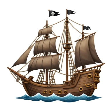 pirate sailing a ship in strome sea background sticker