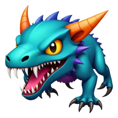 Randomly-colored dark colorful Fakémon-creature sticker