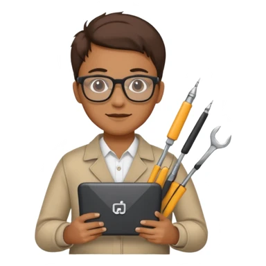 person with digital toolkit, digital vibes, digital background, internet sticker