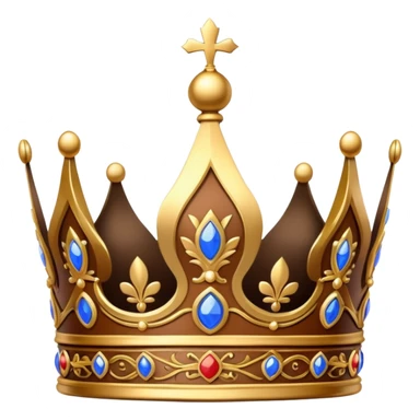 Elegant brown royal crown with gold details sticker