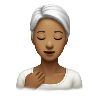 a woman breathing a sigh of relief sticker