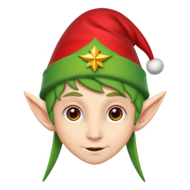 green elf with christmas hat sticker