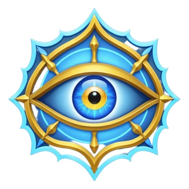 Wiz 101 casting sigil blue and yellow myth eye inspired school sticker