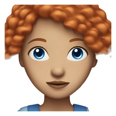 Woman with red hair and blue eyes sticker