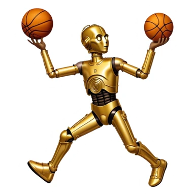 C-3PO dunking a basketball sticker