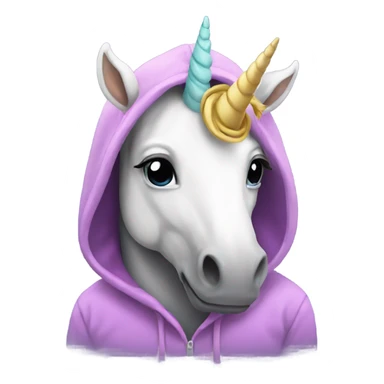 Unicorn with a hoodie sticker