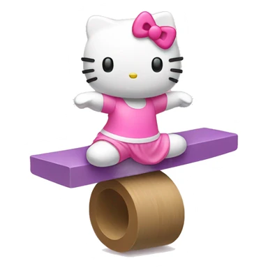 hello kitty doing balance beam sticker