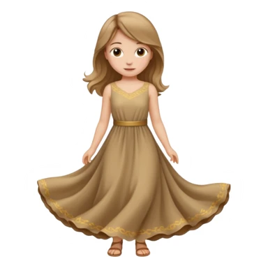 a girl in dress with mid dark blond hair sticker