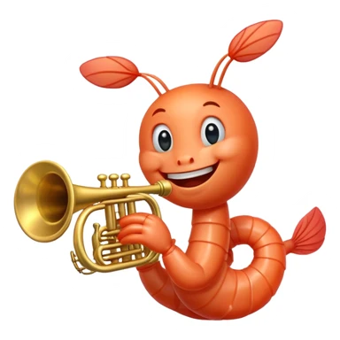 shrimp playing the trumpet sticker