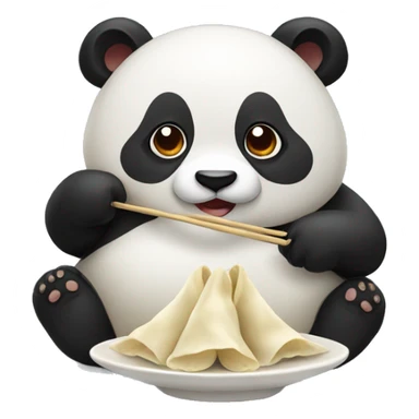 Panda eating dumpling sticker
