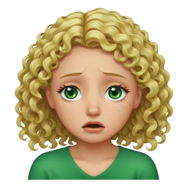 the girl is that criying she has green eyes and blond hair curly sticker