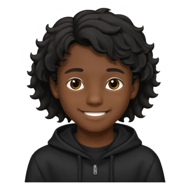 Menino de 15 anos de cabelo ondulado preto e de roupa preta sticker