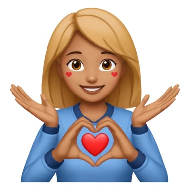 Sameko Saba doing an heart with her hands sticker