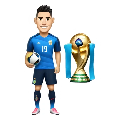 James Rodriguez with the fifa world cup trophee sticker