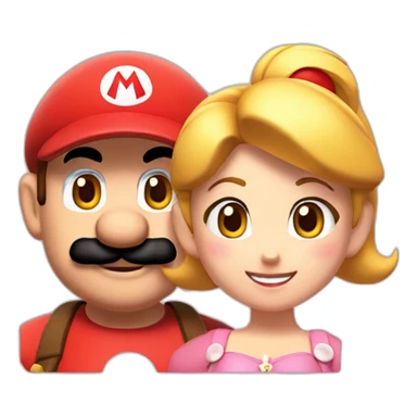 Mario and peach sticker