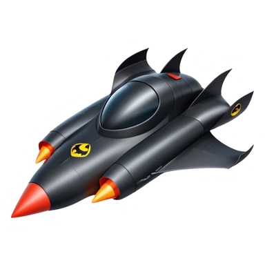batmobile in rocket ship boom rocket at take-off  sticker