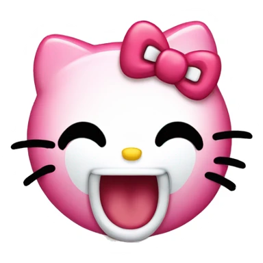 hello kitty laughing crying face  sticker