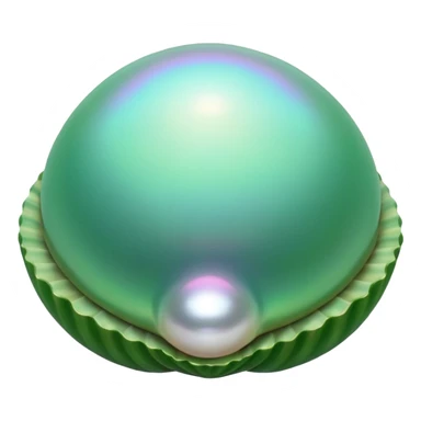 pearl in green shells sticker