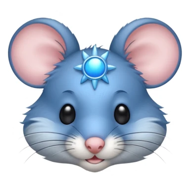 A mouse face with blue sun rays sticker