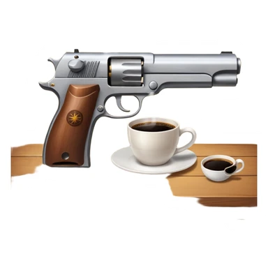 Coffee and pistol sticker