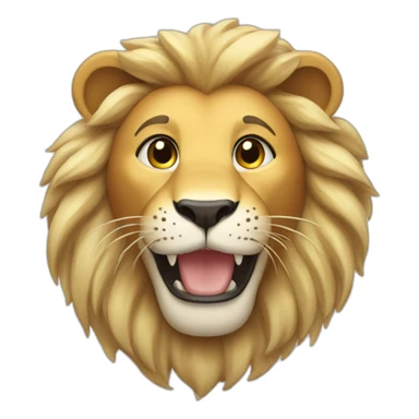 happy lion with blonde hair sticker