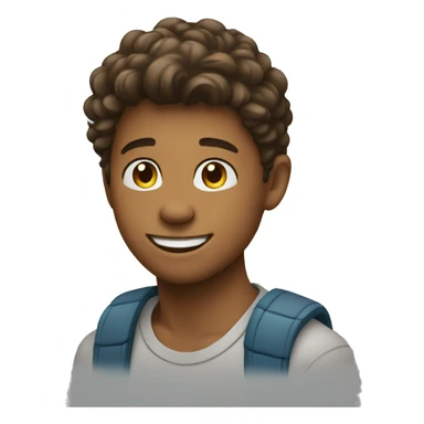 a fair teen boy smiling emoji from side profile sticker